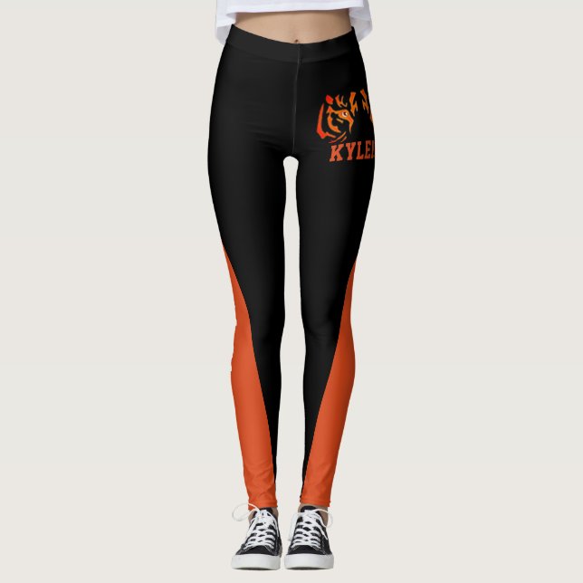 Team & Fan Orange & Black Mascot Leggings (Vorderseite)