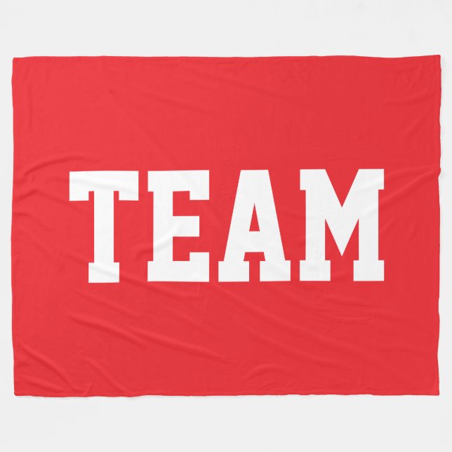 TEAM Fetter Weißer Athletischer Text Auf Helligem  Fleecedecke (Vorderseite (Horizontal))