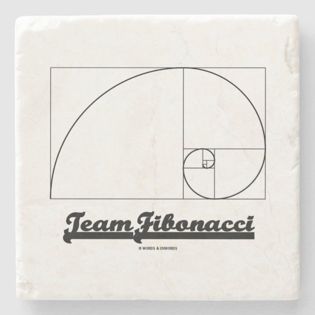 Team Fibonacci (Fibonacci-Spirale) Steinuntersetzer (Vorderseite)