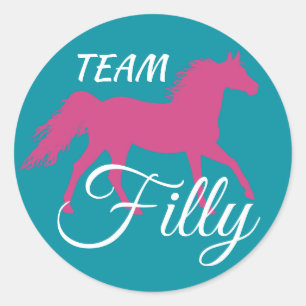 "Team Filly" - Rosa-Gender-Enthüllung Runder Aufkleber