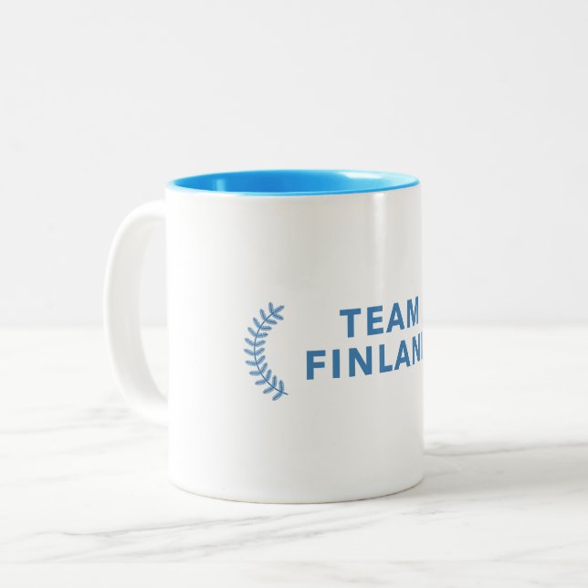 Team Finnland Zweifarbige Tasse (Vorderseite Links)