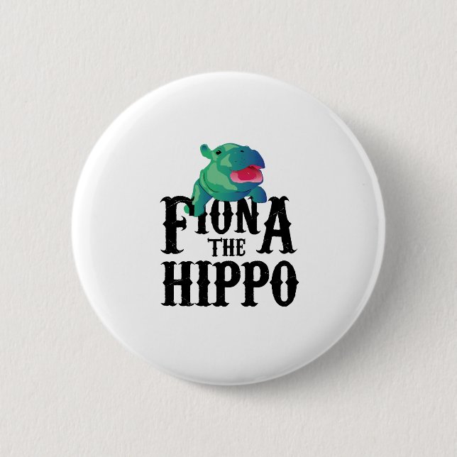 Team Fiona die Flusspferd-Liebe Hippopotamuss Button (Vorderseite)