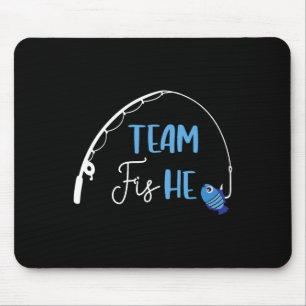 Team Fish He-Shirt Angelparty zur Geschlechtsenthü Mousepad