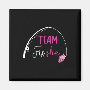 Team Fish She-Shirt Angel-Fisch-Geschlechterenthül Magnet