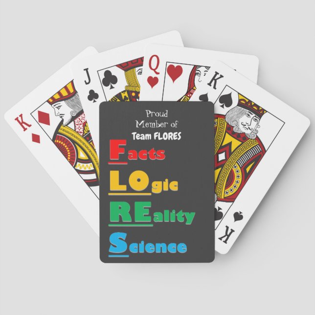 Team FLORES - Fakten, Logik, Realität, Wissenschaf Spielkarten (Rückseite)