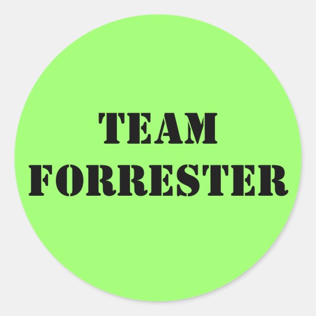 TEAM FORRESTER RUNDER AUFKLEBER (Vorderseite)
