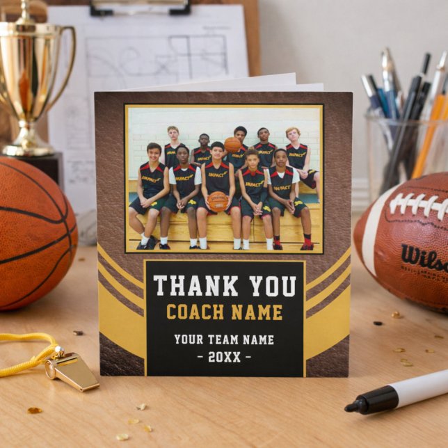 Team-Foto Basketball-Trainer Dankeskarte (Von Creator hochgeladen)