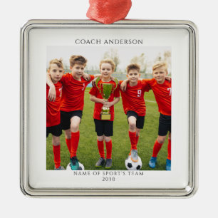 Team-Foto des personalisiert Coach Sports Ornament Aus Metall