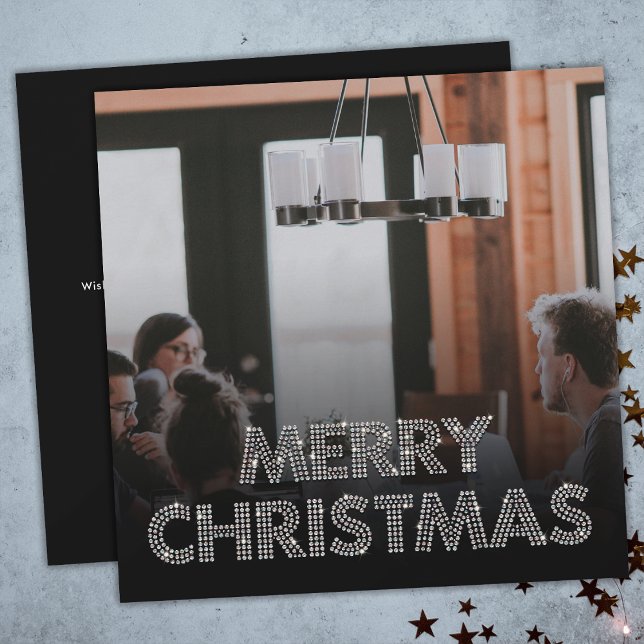 Team Foto Frohe Weihnachten Business Black & White (Front and Back)