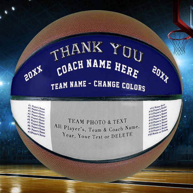 Team Foto, Spielernamen Basketball-Trainergeschenk Basketball (Personalized, Photo Basketball for Coaches. Great, Personalized Gifts for Basketball Coaches.)
