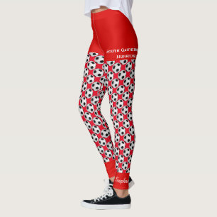 Team Fußball-Leggings mit Fake Red Shorts Leggings