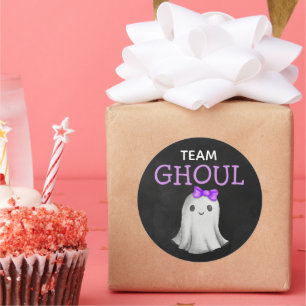 Team Ghoul Halloween Genderenthüllung Runder Aufkleber