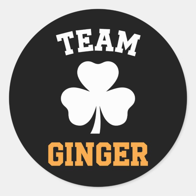 Team Ginger Red Head Funny Irish St Patrick's Day Runder Aufkleber (Vorderseite)