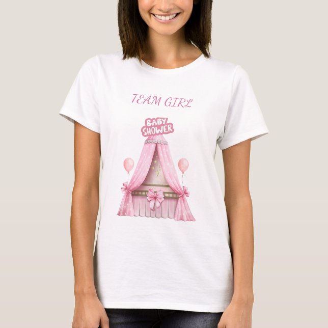 Team Girl Baby Shower 2025 Family Outfit T-Shirt (Vorderseite)