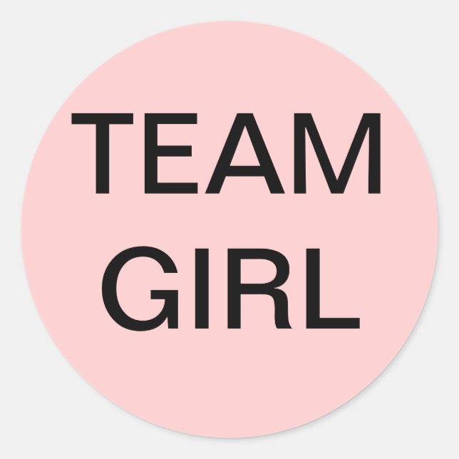 Team Girl Baby Shower Runder Aufkleber (Vorderseite)