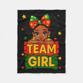 Team Girl Black Kids Gender Reveal Baby Ankündigun Fleecedecke