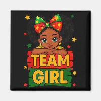Team Girl Black Kids Gender Reveal Baby Ankündigun