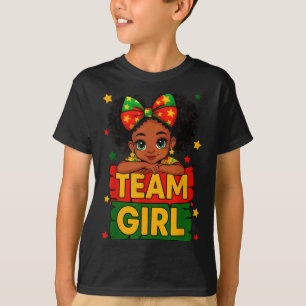 Team Girl Black Kids Gender Reveal Baby Ankündigun T-Shirt