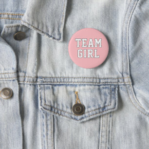 Team Girl Blush Pink Baby Gender Reveal Party Button