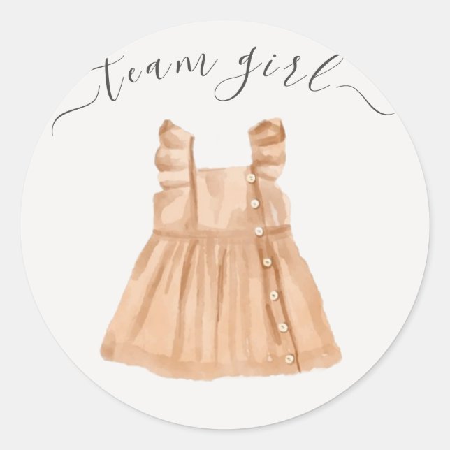 Team Girl Boy oder Girl Boho Gender Reveal Runder Aufkleber (Vorderseite)