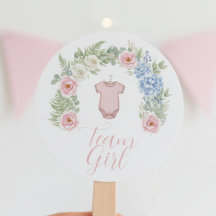 Team Girl Floral Wreath Gender Reveal