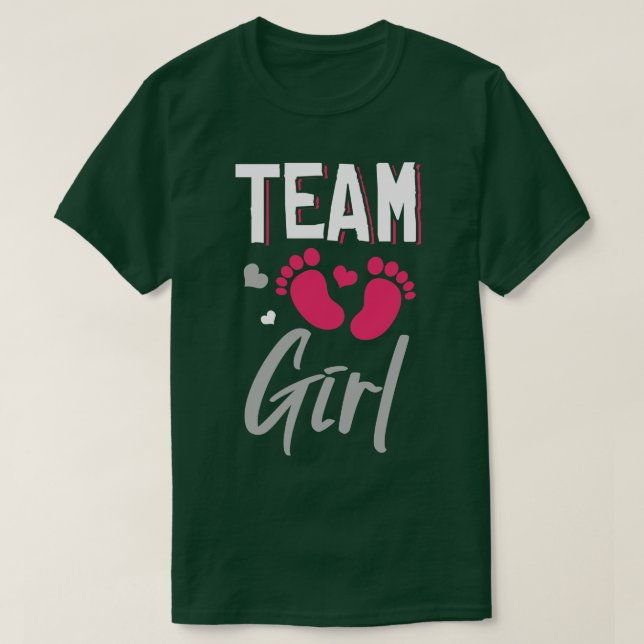 Team Girl Gender Reveal Baby Shower T-Shirt (Design vorne)