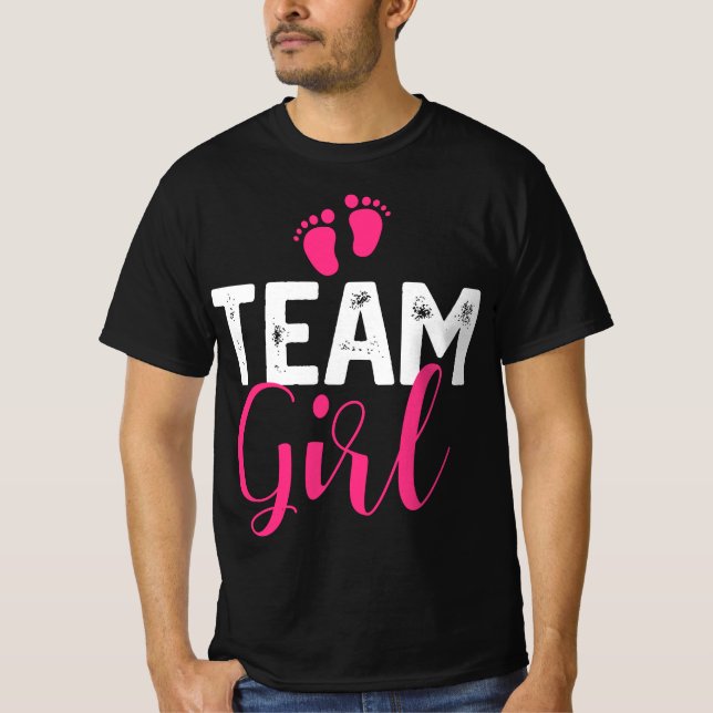 Team Girl Gender Reveal Baby Shower T-Shirt (Vorderseite)