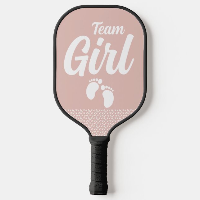 Team Girl Gender Reveal Party Game Pickleball Schläger (Rückseite)