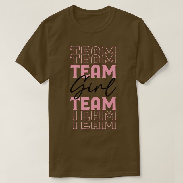 Team Girl Gender Reveal Party Pink Baby Ankündigun T-Shirt (Design vorne)