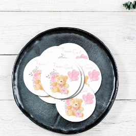 Team Girl Gender Reveal Party Vote Bear Runder Aufkleber