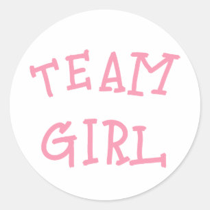 Team Girl Gender Reveal Pink Runder Aufkleber