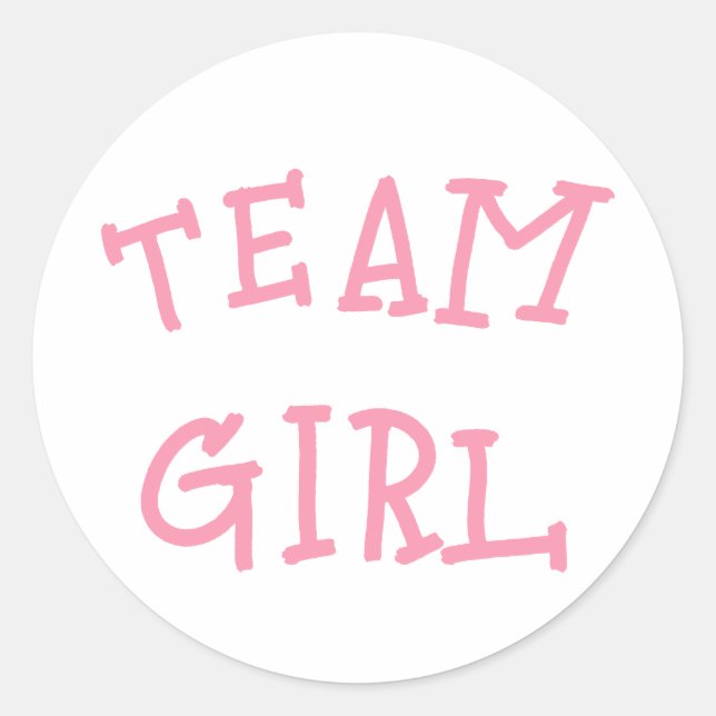 Team Girl Gender Reveal Pink Runder Aufkleber (Vorderseite)