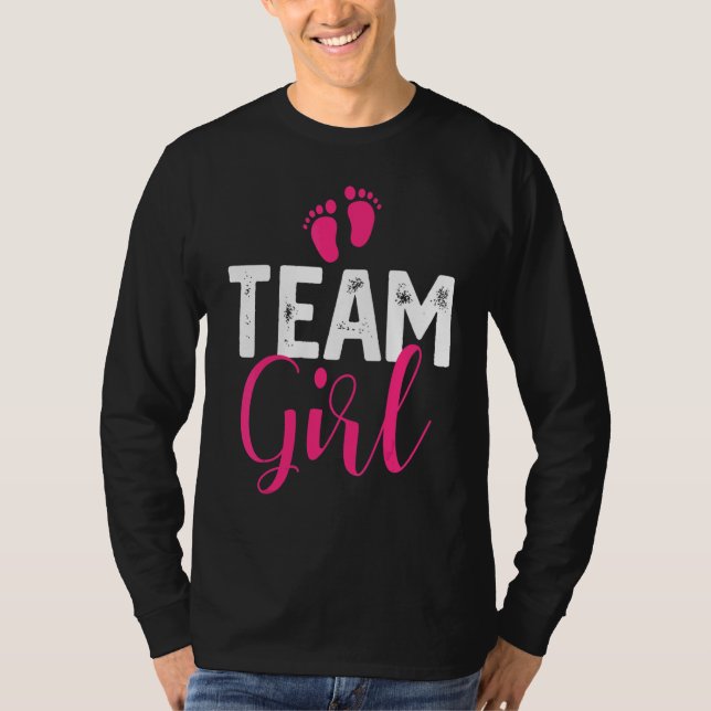 Team Girl Gender Reveal Pregnancy Announcement Bab T-Shirt (Vorderseite)