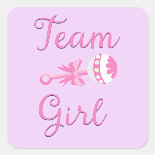 Team Girl Gender Reveal Stickers (Vorderseite)