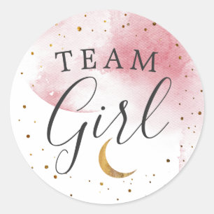 Team Girl Gender Reveal Twinkle Little Star Voting Runder Aufkleber