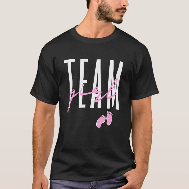 Team Girl Gender zeigen Baby-Dusche pink oder blau T-Shirt (Vorderseite)