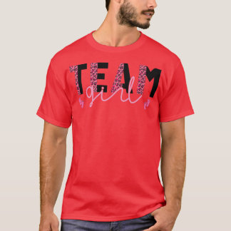 Team Girl Leopard drucken rosa oder blaue Gender-B T-Shirt