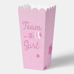 Team Girl mit Baby Rattle Gender Reveal Geschenkschachtel