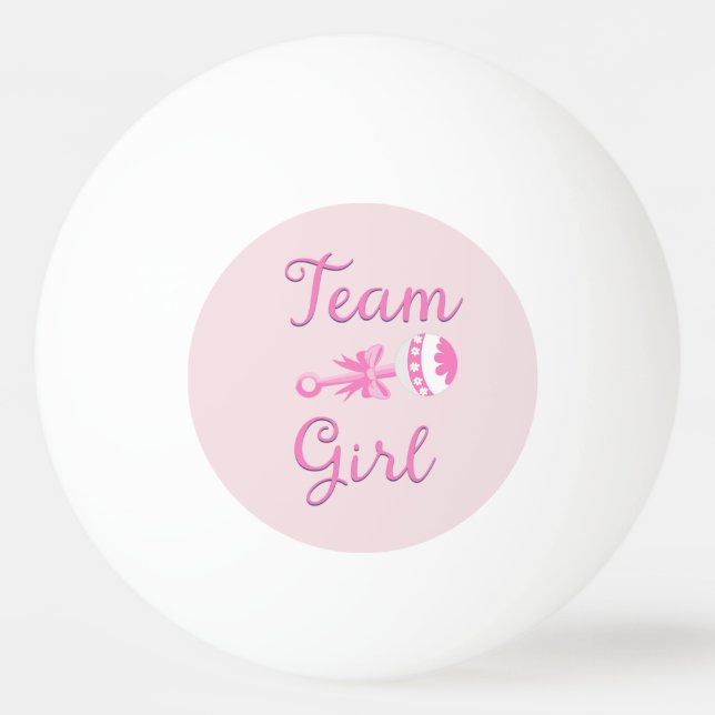 Team Girl mit Rattle Tischtennisball (Vorderseite)