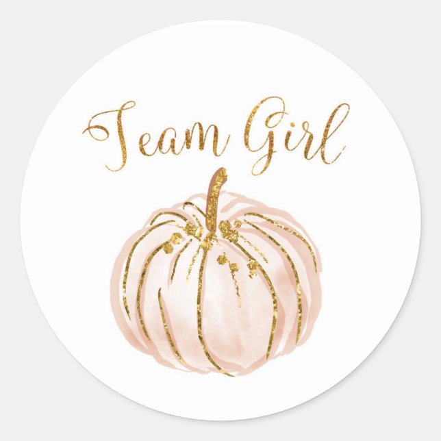 Team Girl Pastel Pumpkin Gender Aufkleber (Vorderseite)