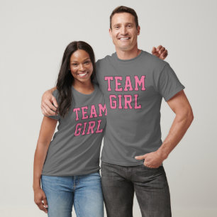 Team Girl Pink auf Grau Geschlechtsenthüllung T-Shirt