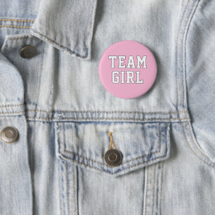 Team Girl Pink Baby Geschlecht Enthüllungsfeier Button