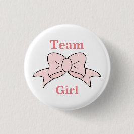 Team Girl Pink Bow Gender Reveal Button