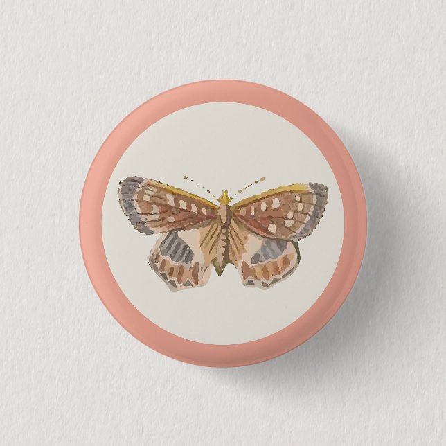 Team Girl Pink Butterfly Button (Vorderseite)
