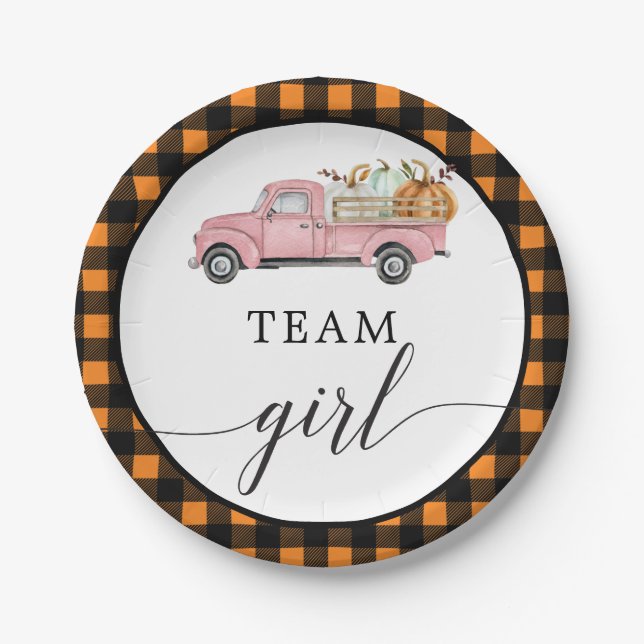 Team Girl Vintag Pumpkin Truck Paper Teller (Vorderseite)