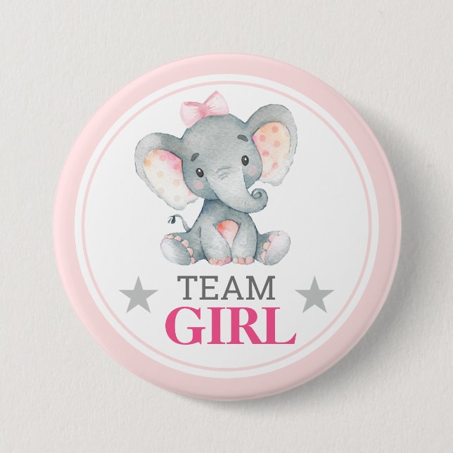 Team Girl Vote Gender Reveal Baby Shooter Sprinkle Button (Vorderseite)