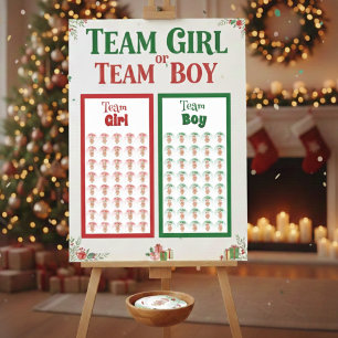 Team Girl: Weihnachts-Geschlechter-Enthüllungs-Auf Runder Aufkleber