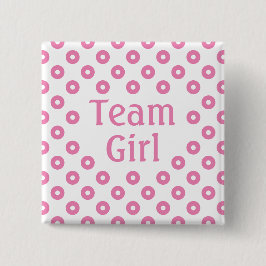 "Team Girl" White Polka Dot Geschlecht Vorhersage Button