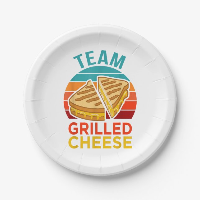 Team Grilled Cheese Funny Sandwich Lover Graphic Pappteller (Vorderseite)