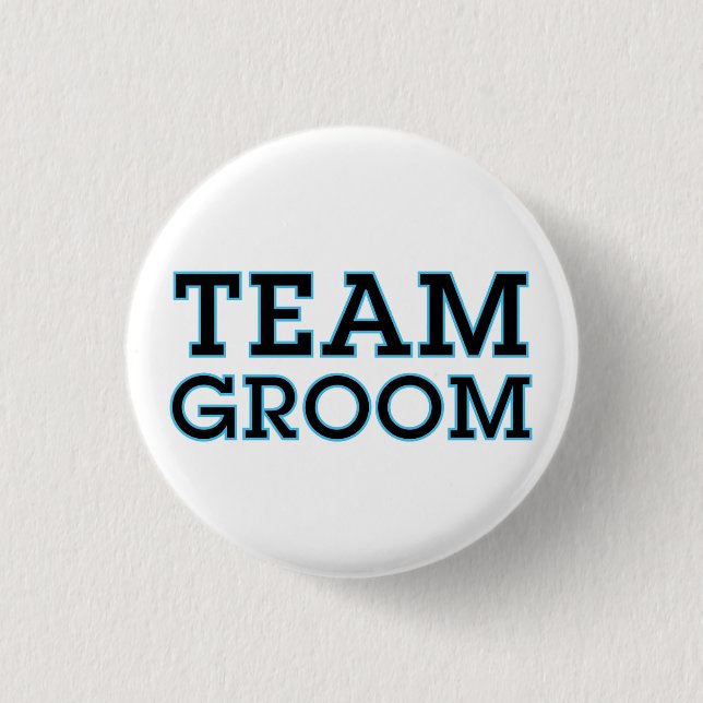 Team Groom Blue Kontur Button (Vorderseite)